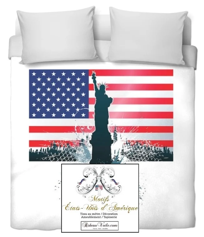 Tissu décoration mètre rideau ignifugé occultant housse couette motif State drapeau USA