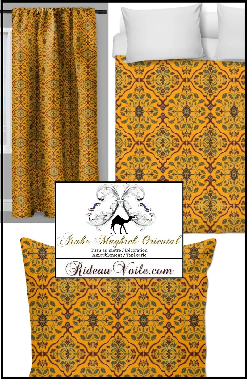 Tissu ameublement ignifugé mètre tapisserie motif oriental Arabe marocains rideau