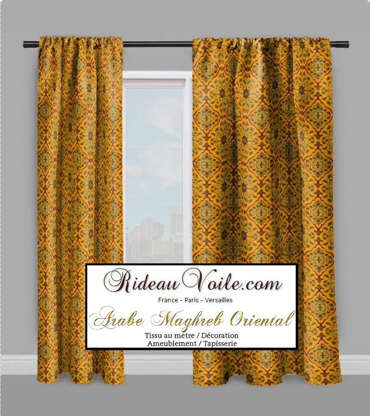 Tissu ameublement ignifugé mètre tapisserie motif oriental Arabe marocains rideau