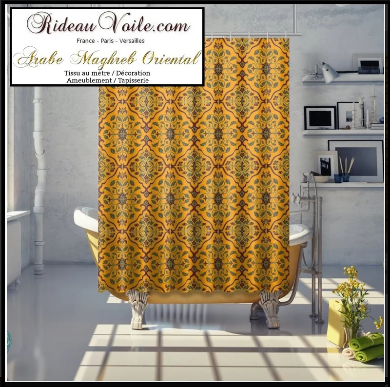Tissu ameublement ignifugé mètre tapisserie motif oriental Arabe marocains rideau