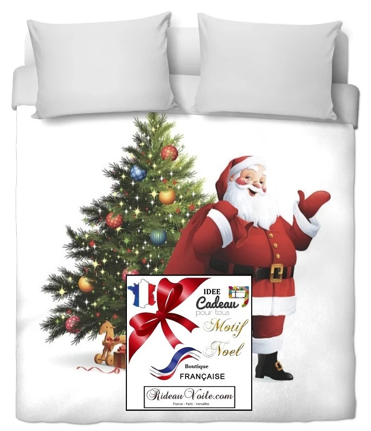 Tissu créateur décoration vitrine motif imprimé Père Noel rideau occultant ignifugé