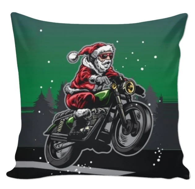 Spéciale tissu décoration vitrine motif imprimé Père Noel moto rideau occultant ignifugé