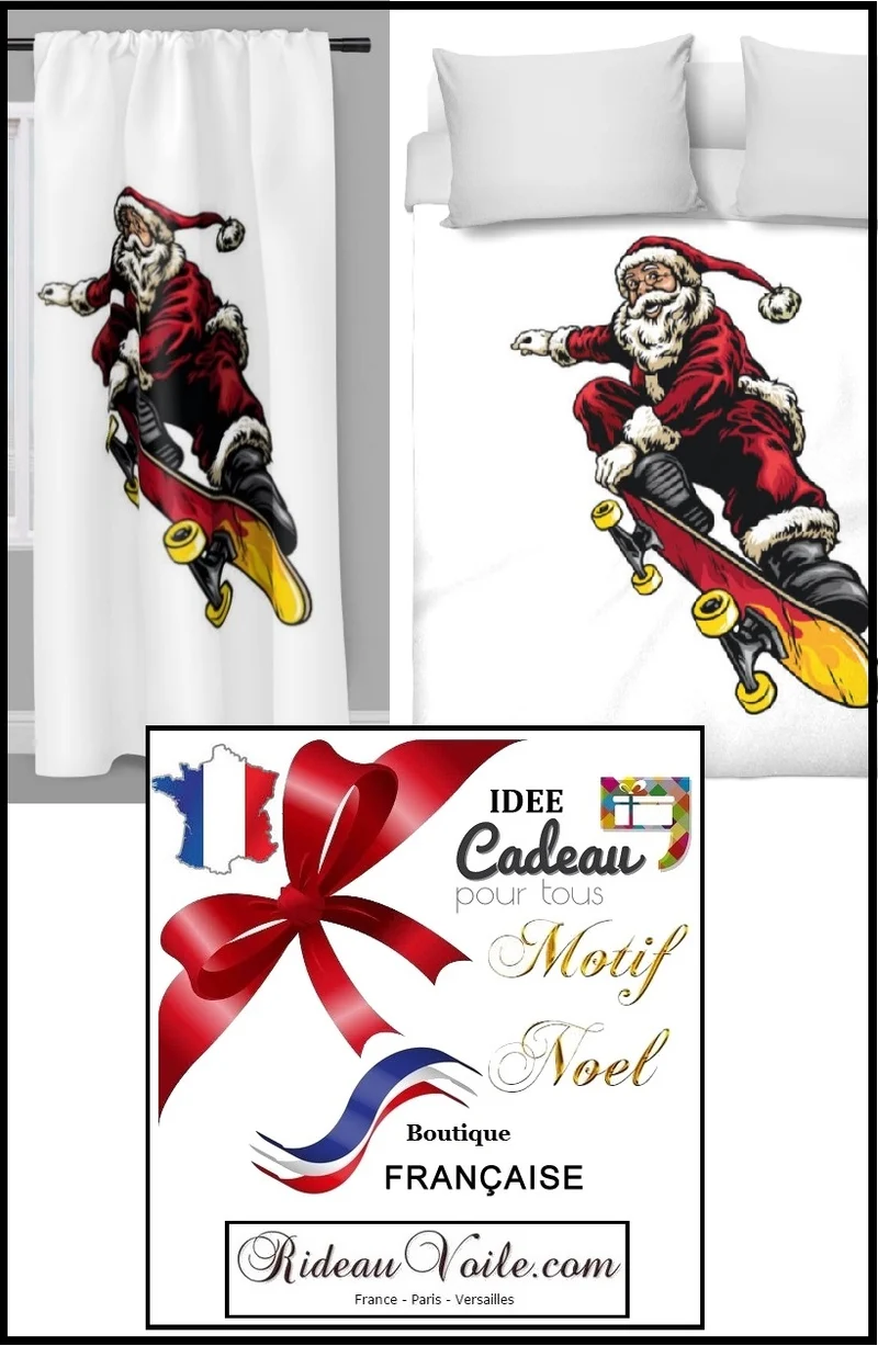 Tissu ameublement décoration motif imprimé Père Noel rideau occultant ignifugé