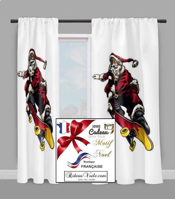 Tissu ameublement décoration motif imprimé Père Noel rideau occultant ignifugé
