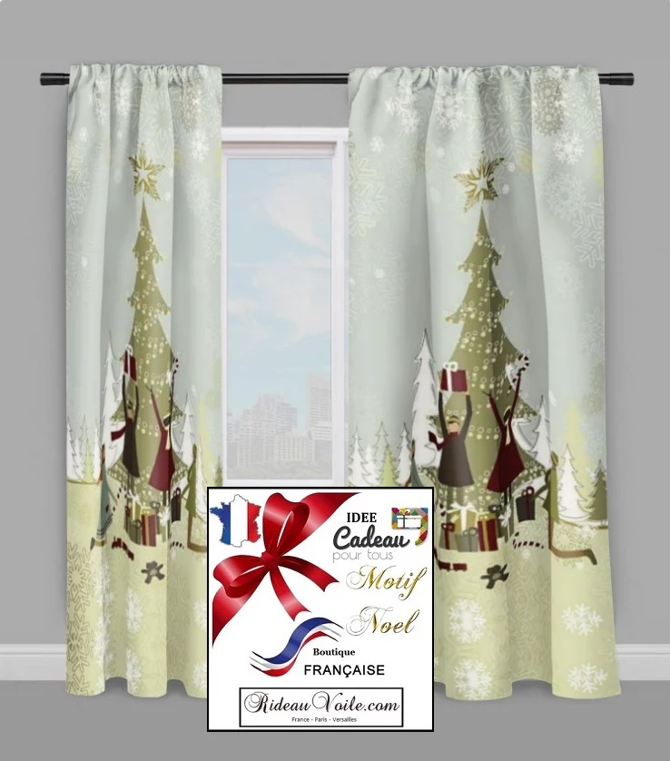 Boutique de tissu ameublement mètre rouge motif imprimé Père Noel rideau couette