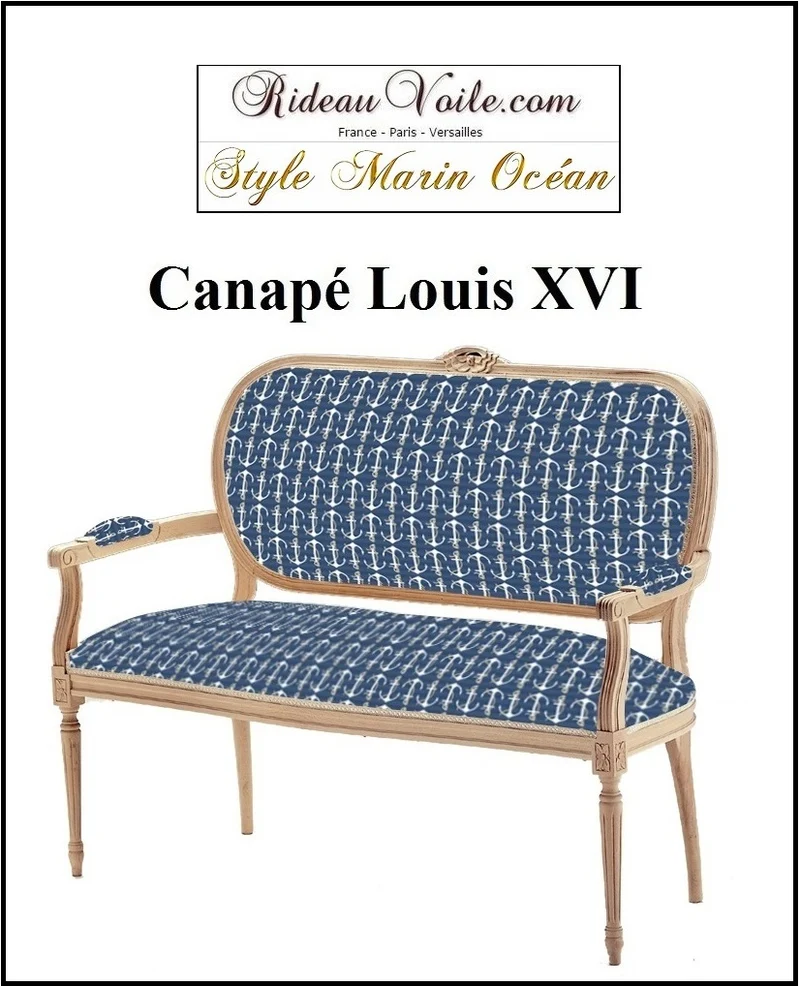 Canapé Louis XVI tapissier 2 places bois être meuble de style tapisserie personnalisée