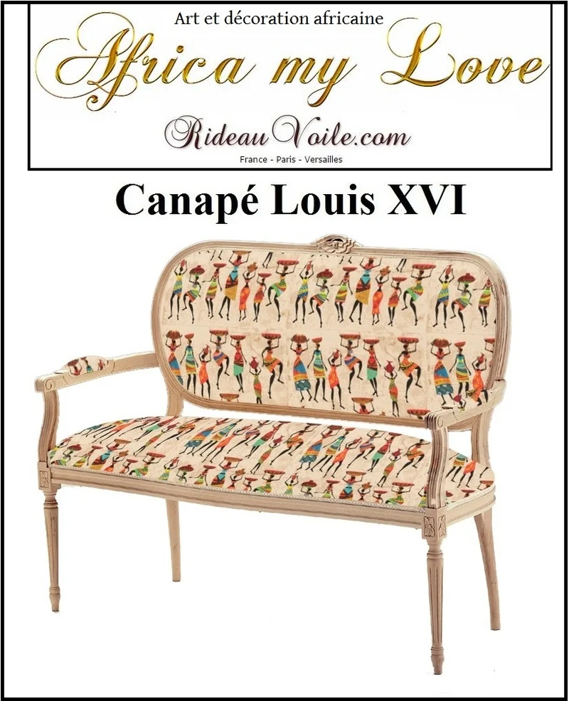 Canapé Louis XVI tapissier 2 places bois être meuble de style tapisserie personnalisée