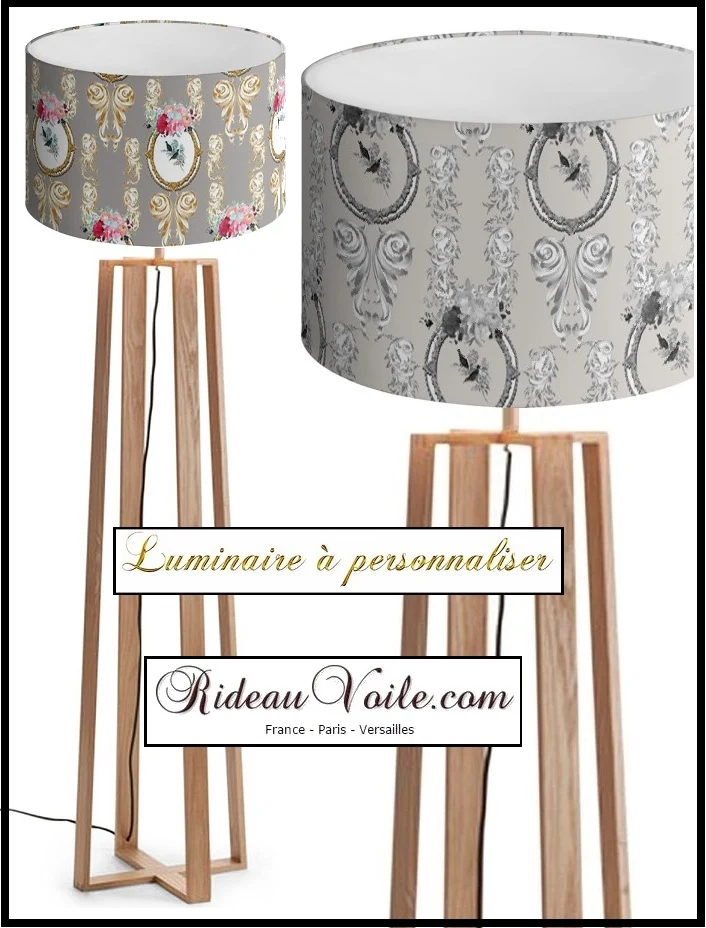 Pied de lampe lampadaire bois naturel hêtre luminaire lumière abat-jour à poser