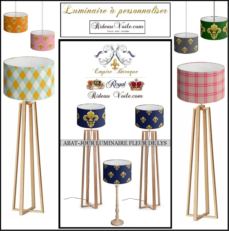 Pied de lampe lampadaire bois naturel hêtre luminaire lumière abat-jour à poser