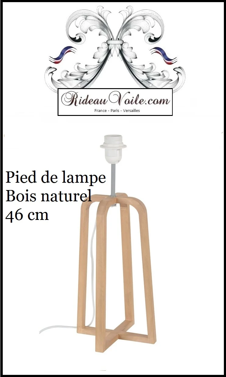 Pied de lampe style SCANDINAVE bois naturel luminaire lumière abat-jour à poser