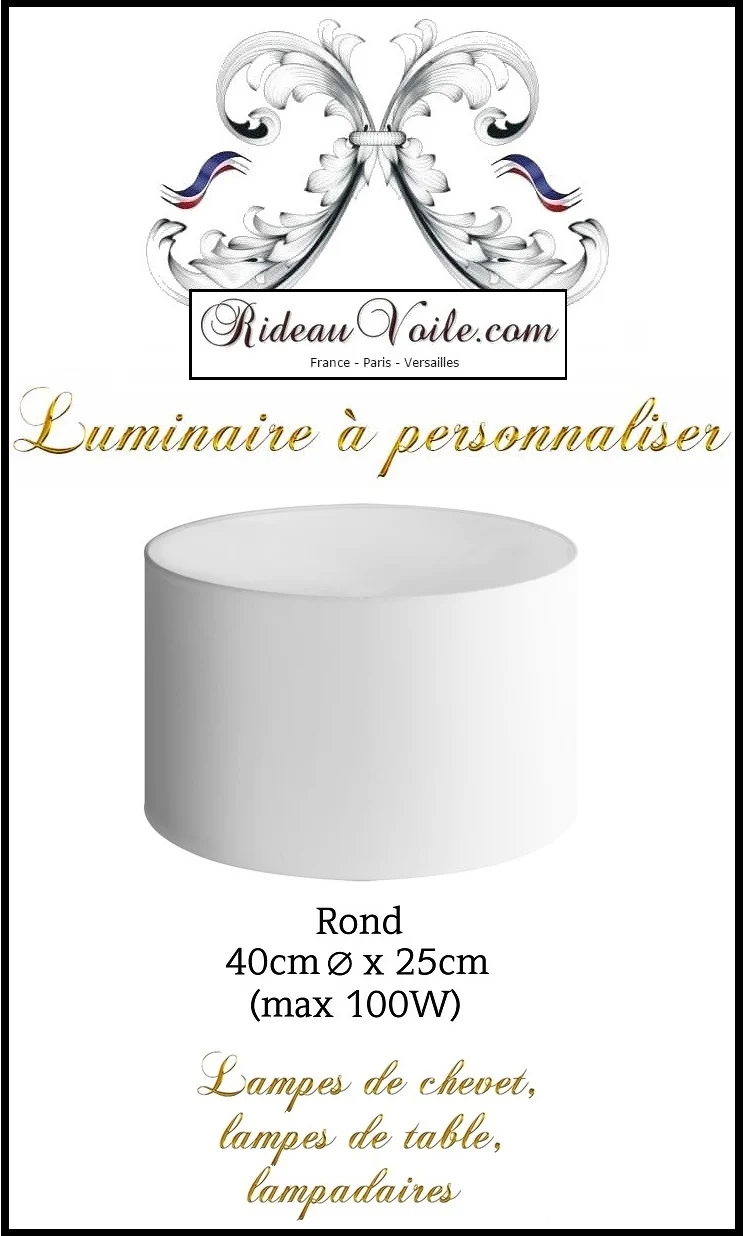 Création lumière Luminaire éclairage Abat-jour 40cm x 25cm à poser tissu motif