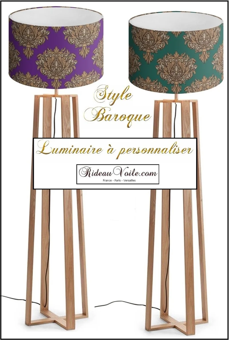 Création lumière Luminaire éclairage Abat-jour 40cm x 25cm à poser tissu motif