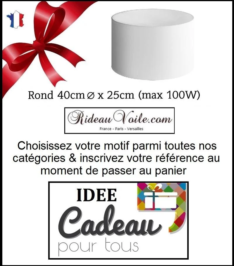 Création lumière Luminaire éclairage Abat-jour 40cm x 25cm à poser tissu motif