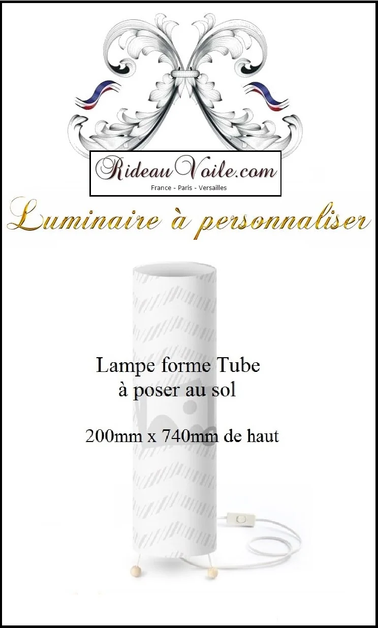 Boutique lumière Luminaire éclairage lampe tube à poser avec motif à personnaliser