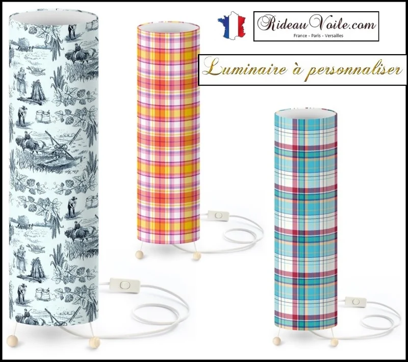 Boutique lumière Luminaire éclairage lampe tube à poser avec motif à personnaliser
