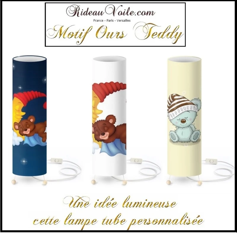 Boutique lumière Luminaire éclairage lampe tube à poser avec motif à personnaliser