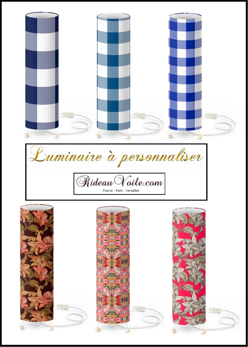 Boutique lumière Luminaire éclairage lampe tube à poser avec motif à personnaliser