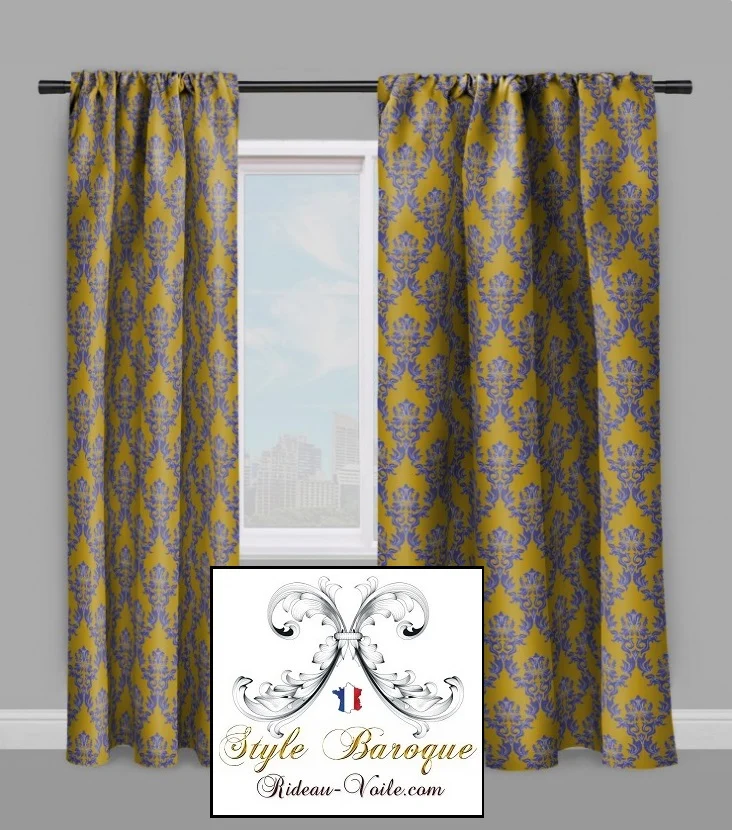 Tissu motif Damasco Baroque au mètre rideau ameublement fabrics upholstery meter