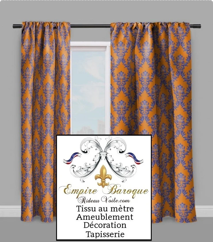 Tissu jacquard damassé velours Baroque mètre rideau barockt tyg ignifugé occultant