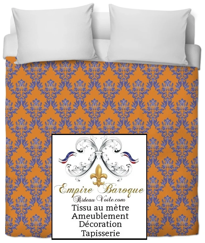 Tissu jacquard damassé velours Baroque mètre rideau barockt tyg ignifugé occultant