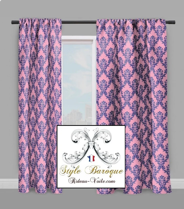 Tissu ameublement au mètre rideau voilage imprimé Damasco tapisserie motif Baroque