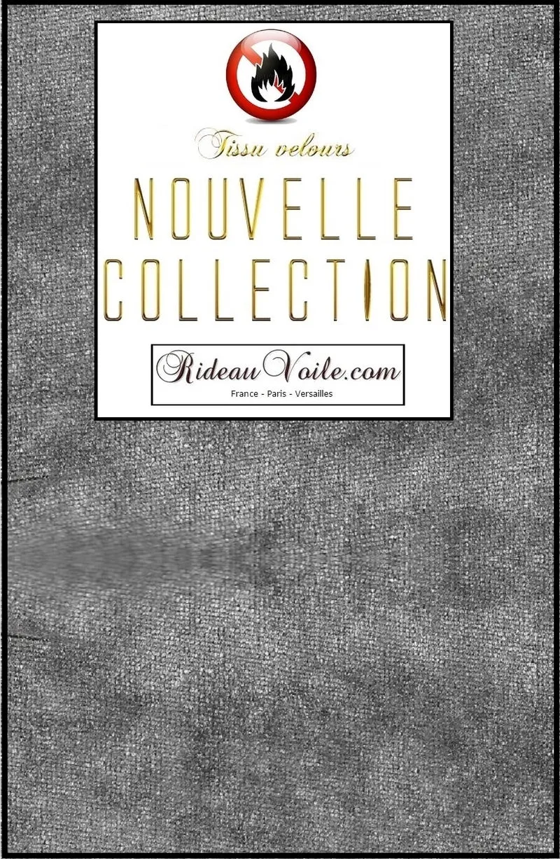 Tissu gris velours décoration mètre Ignifugé - Gray Velvet fabrics fireproof meter