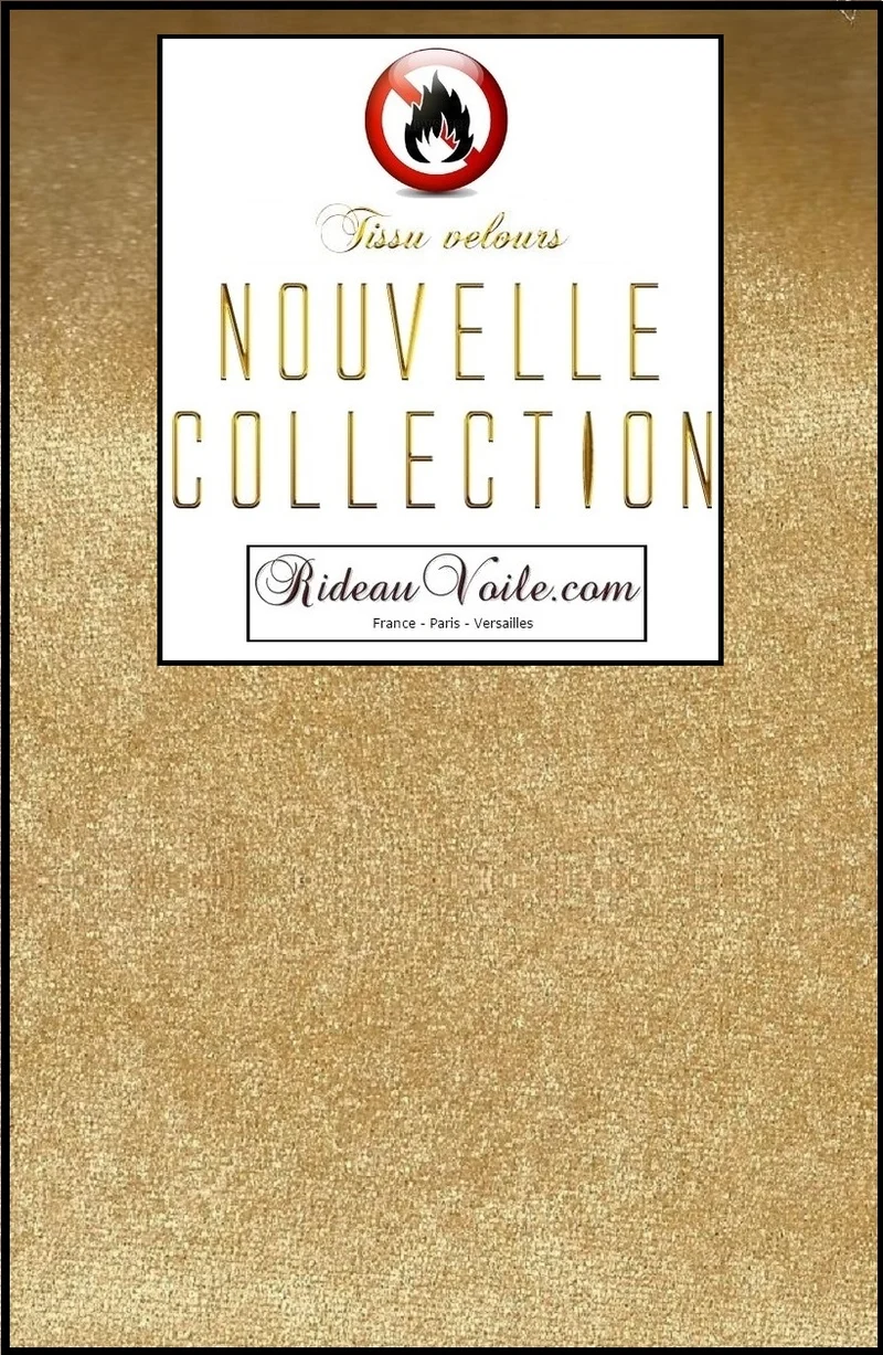Tissu doré velours Or décoration mètre Ignifugé - Gold Velvet fabrics fireproof golden