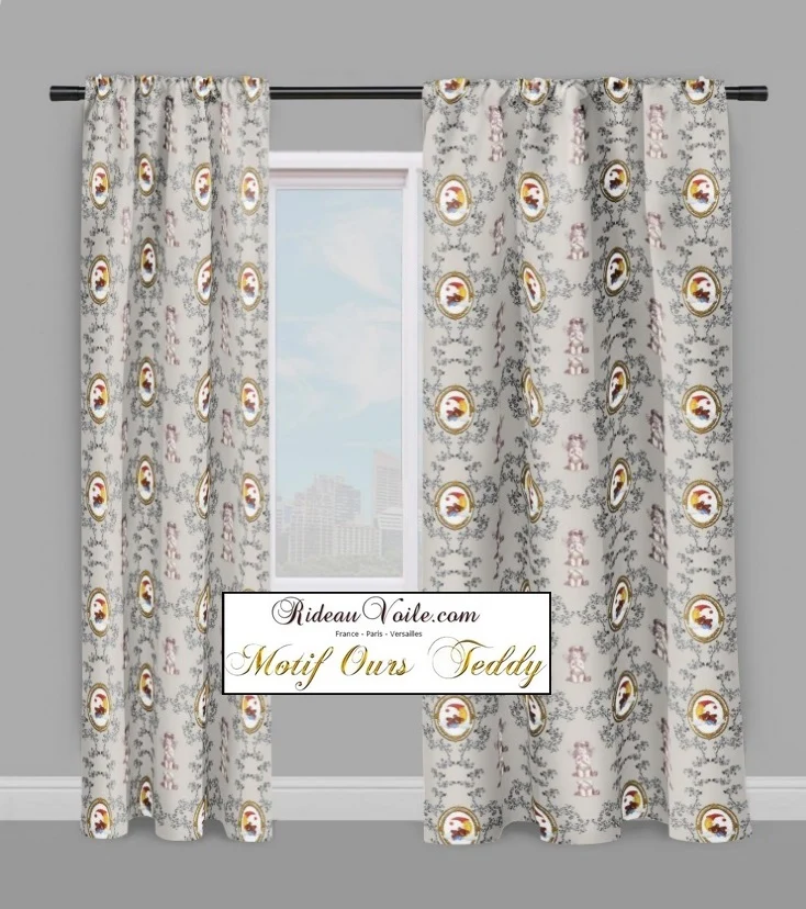 Tissu ameublement motif ourson Teddy au mètre déco chambre bébé enfant
