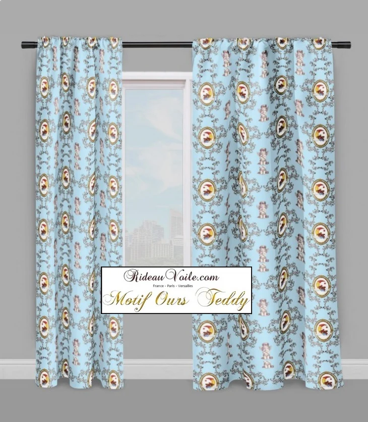 Tissu ameublement bébé enfant motif ourson Teddy ours au mètre déco chambre