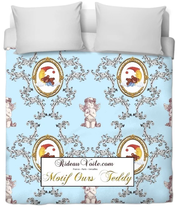 Tissu ameublement bébé enfant motif ourson Teddy ours au mètre déco chambre