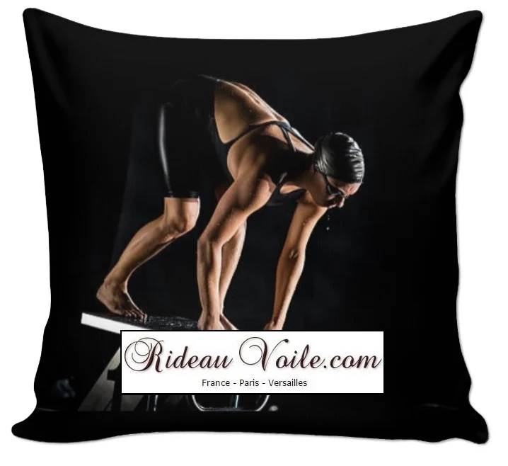 Motif natation nageur piscine sport professionnel tissu mètre rideau couette décoration