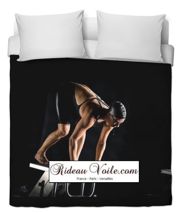 Motif natation nageur piscine sport professionnel tissu mètre rideau couette décoration