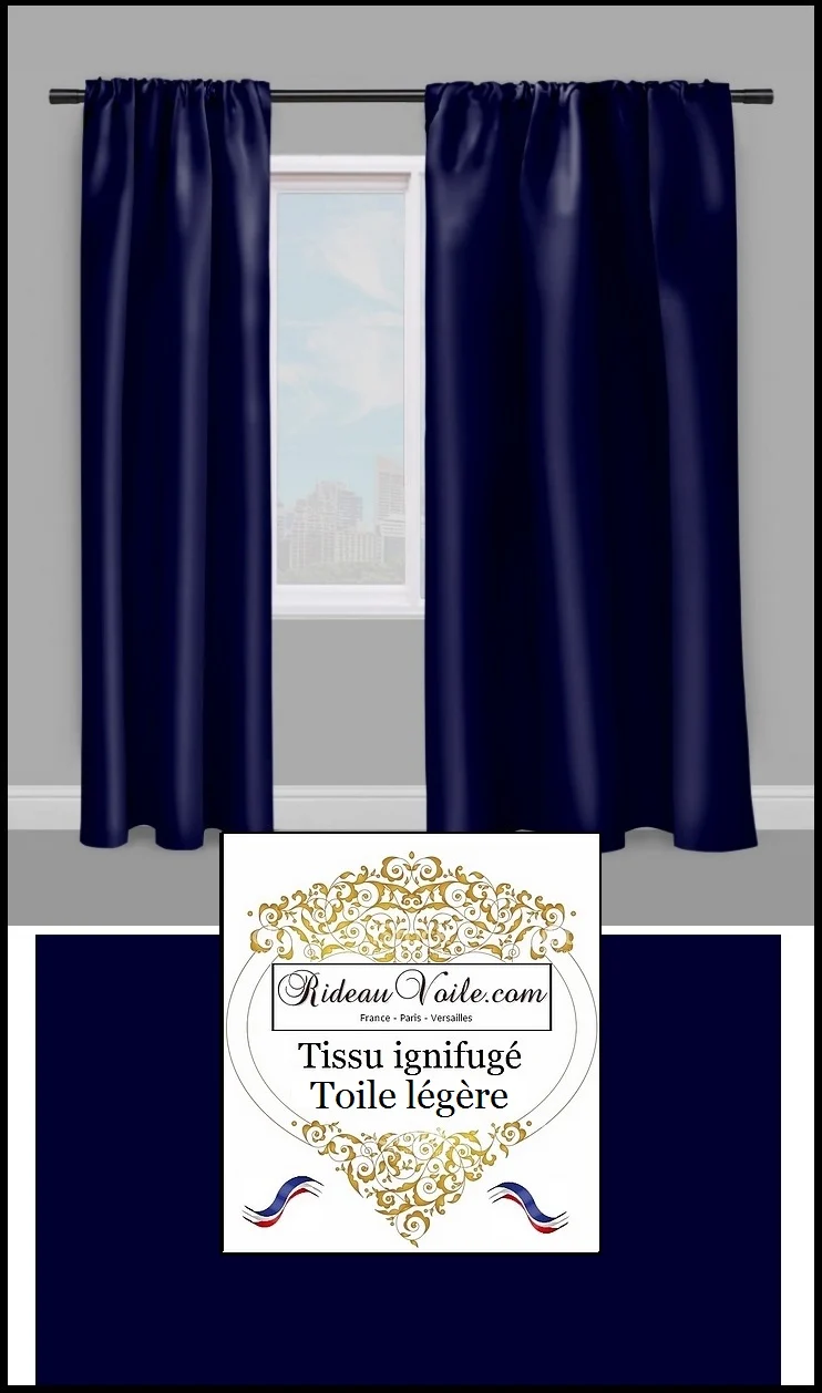 Tissus scénique légère ignifugé bleu marine mètre - Fabrics blue fireproof meter