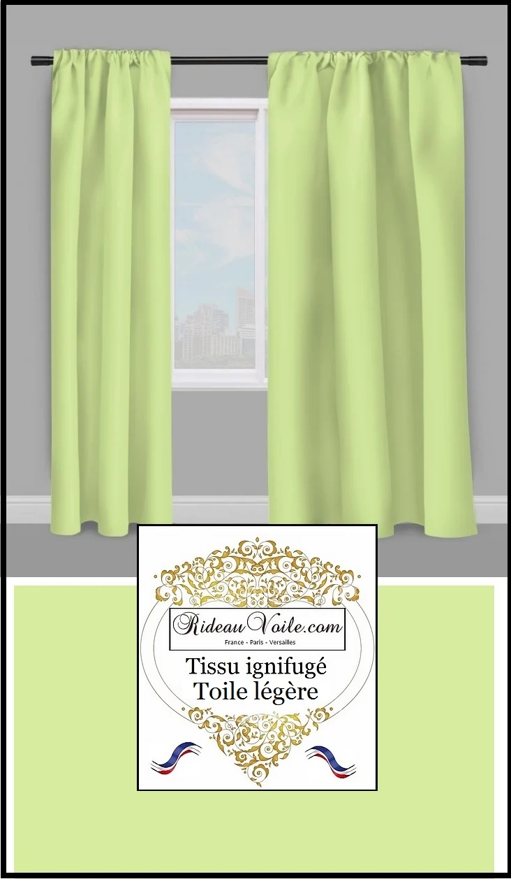 Tissus non-feu vert toile légère ignifugé mètre - Fabrics green fireproof meter drapes