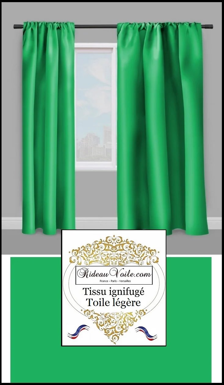 Tissu non-feu vert toile légère ignifugé mètre - Fabrics green fireproof meter drape