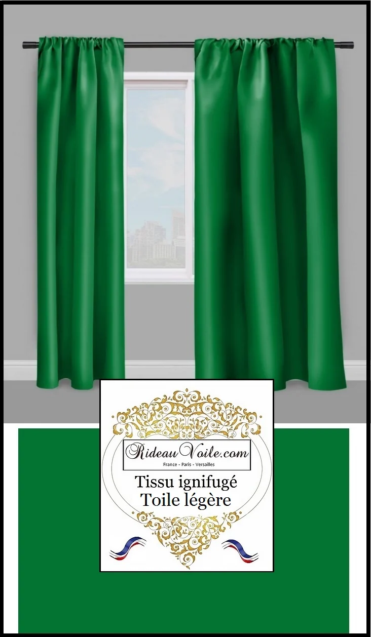 Tissu vert non-feu toile légère ignifugé mètre Fabrics green fireproof meter drapes