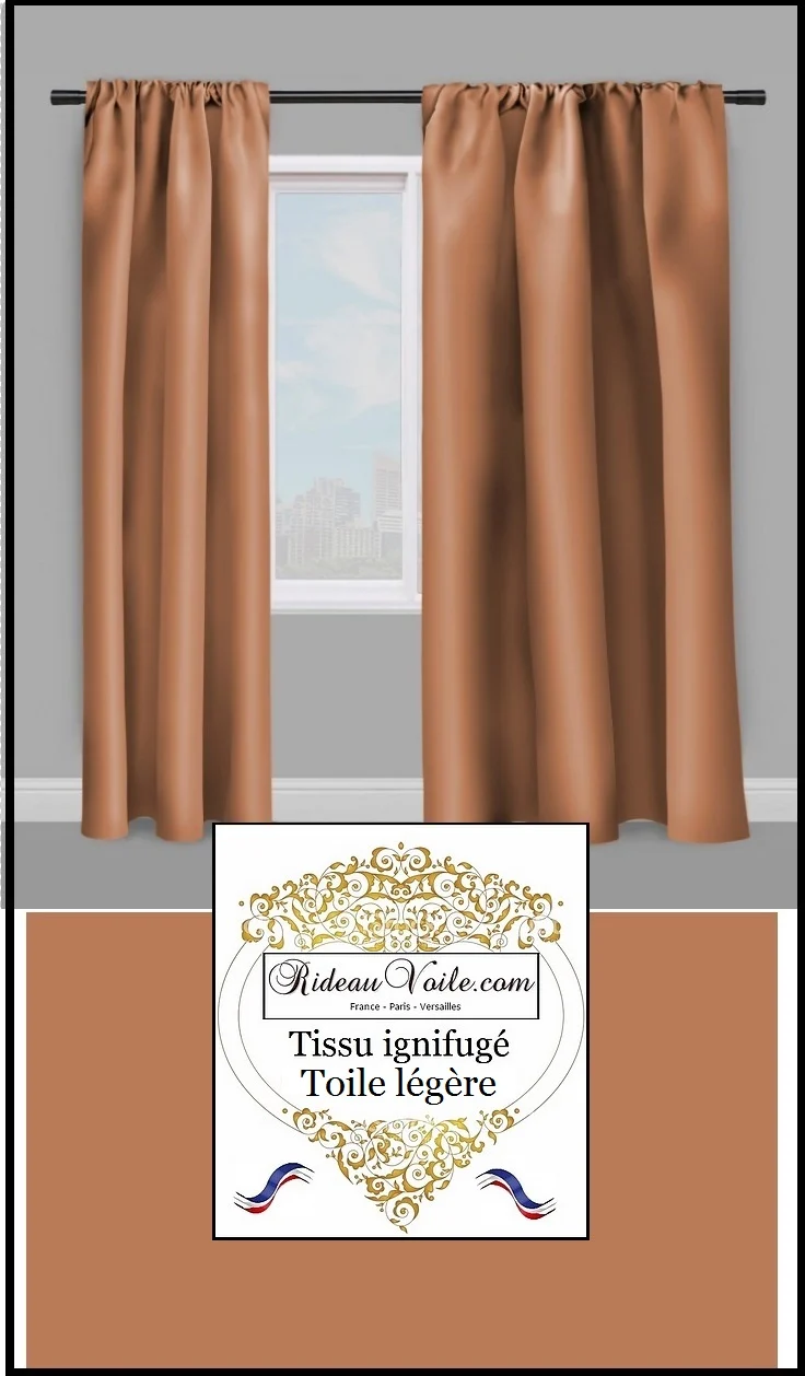 Tissu marron non-feu toile légère ignifugé mètre Fabrics fireproof meter drapes brown
