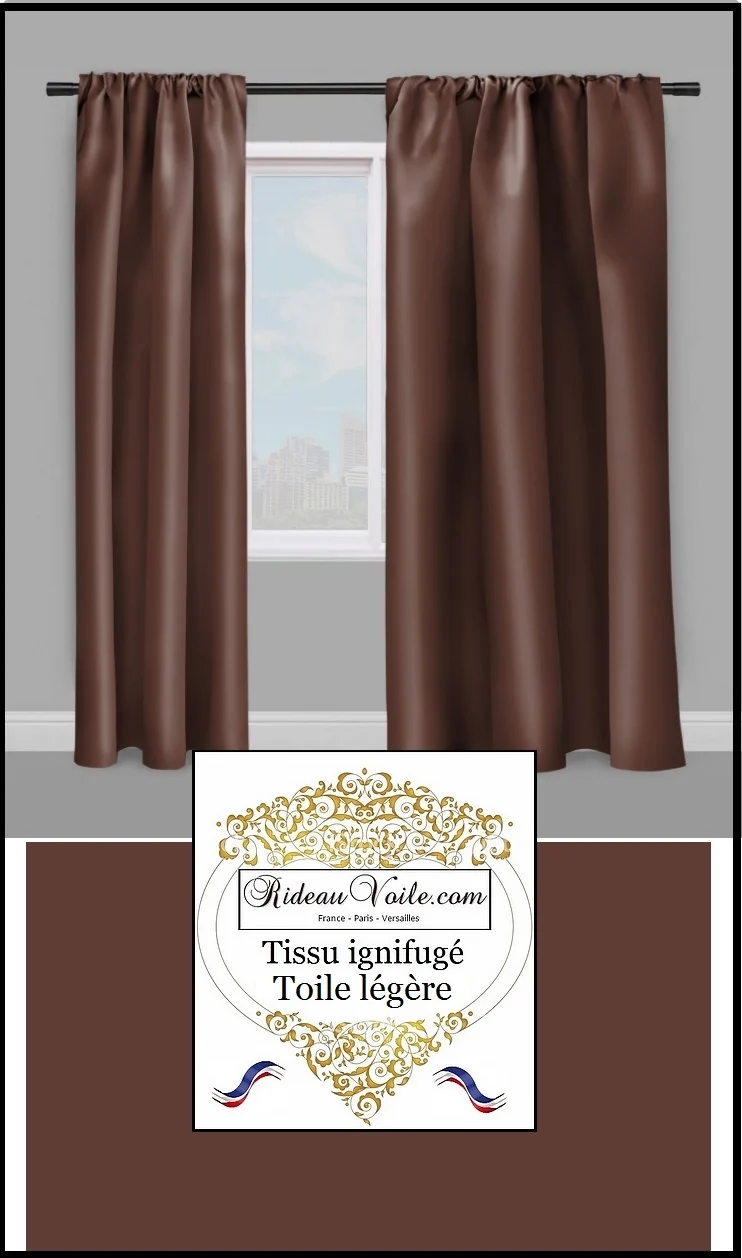 Tissu marron nonfeu toile légère ignifugé mètre Fabrics fireproof meter brown