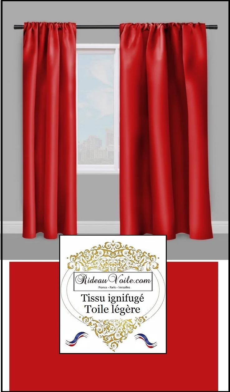 Tissus non-feu toile légère rouge ignifugé mètre fabrics fireproof meter drapes red