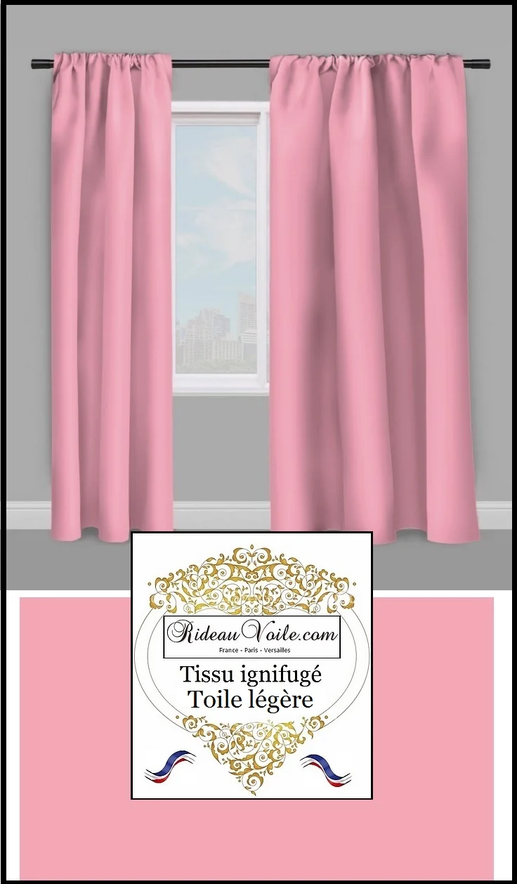 Toile légère rose ignifugé tissus non-feu mètre fabrics fireproof meter drapes