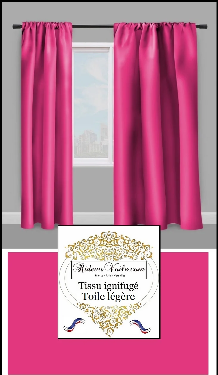 Toile légère rose ignifugé tissus ameublement mètre fabrics fireproof meter drapes