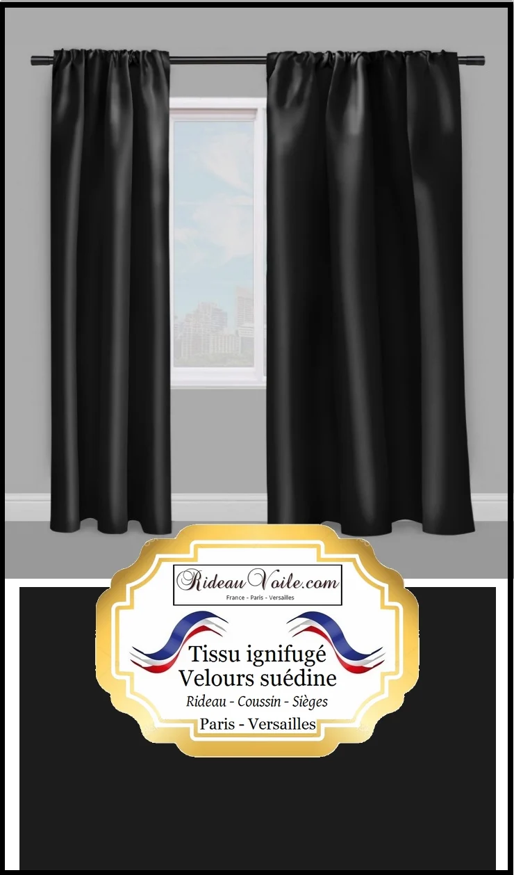 Velours noir tissu ignifugé mètre Velvet fabrics meter fireproof drapes black upholstery