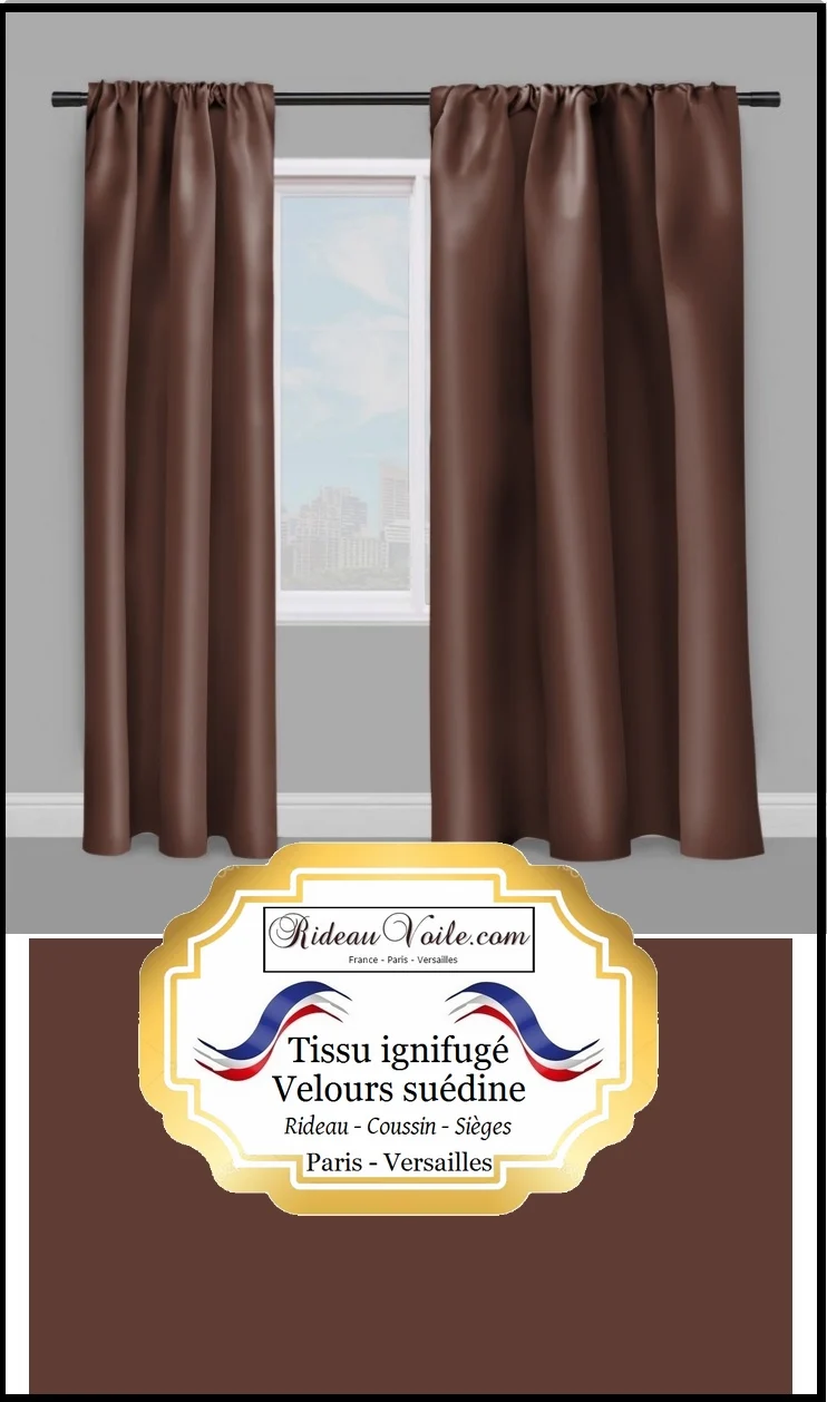 Tissu Velours marron ignifugé mètre Velvet brown fabrics meter fireproof curtain