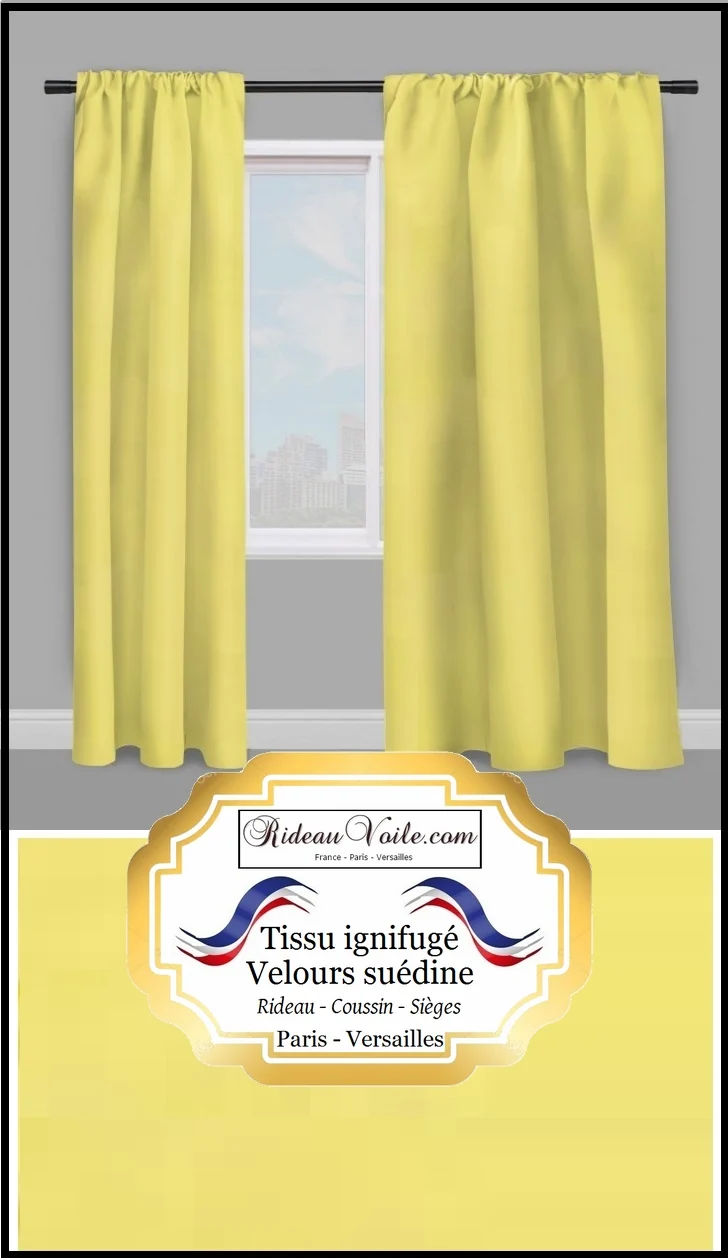Velours jaune tissu ignifugé mètre Velvet fabrics meter fireproof curtain yellow