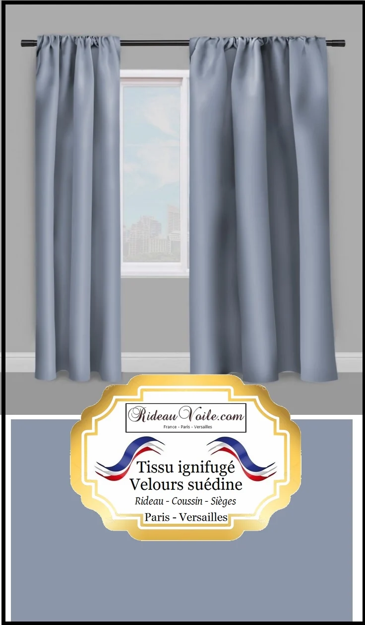 Velours gris tissu ameublement ignifugé mètre Velvet fabrics meter fireproof curtain