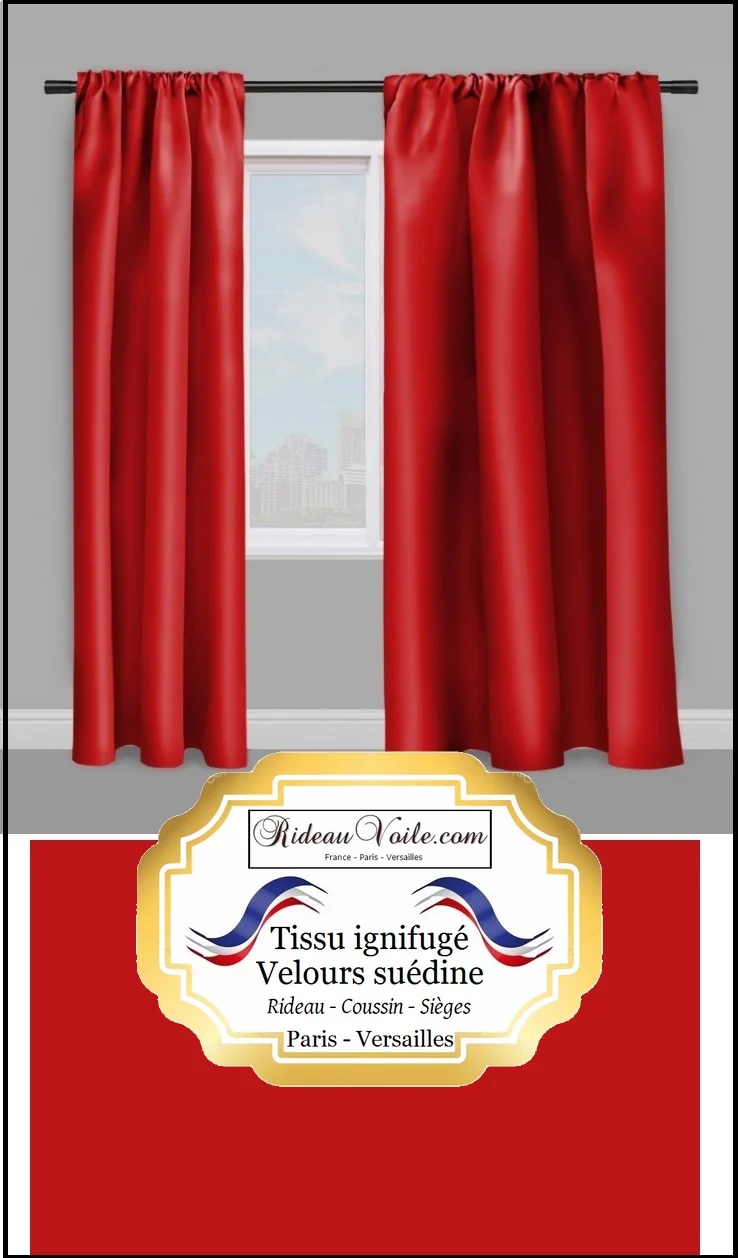 Velours rouge tissu ignifuge mètre rideau Velvet red fabrics meter fireproof curtain