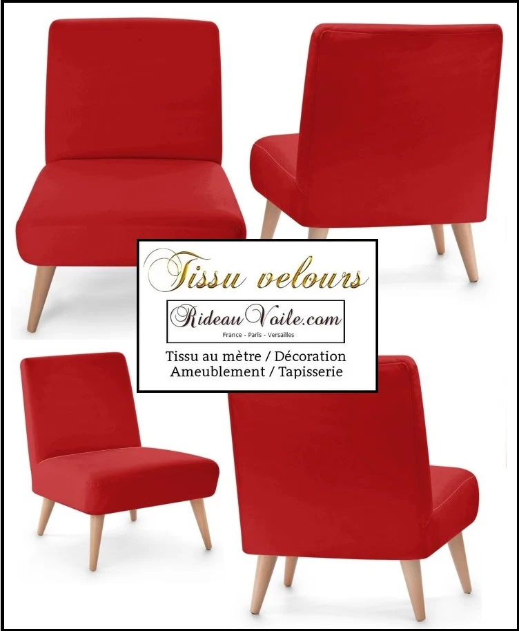 Velours rouge tissu ignifuge mètre rideau Velvet red fabrics meter fireproof curtain