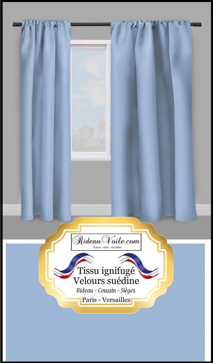 Tissu Velours bleu ignifugé mètre rideau Velvet fabrics meter fireproof curtain