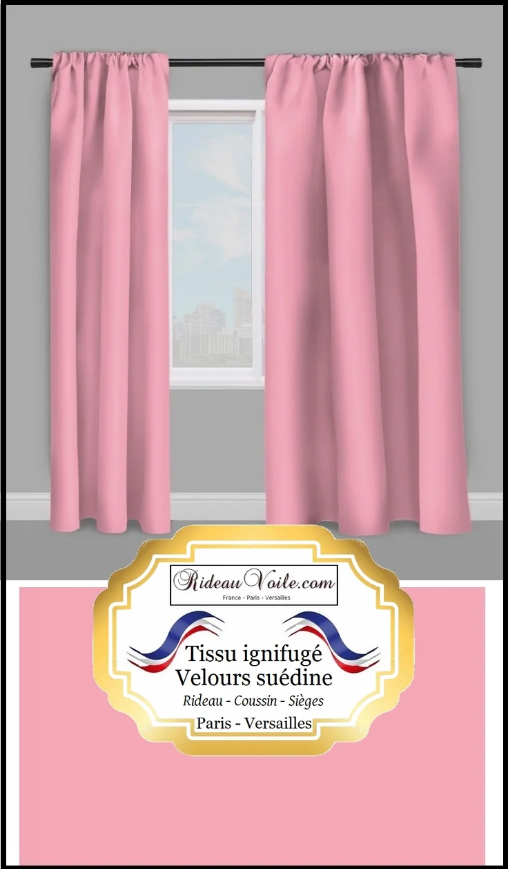 Velours ameublement rose tissu ignifugé mètre Velvet Pink fireproof curtain fabrics