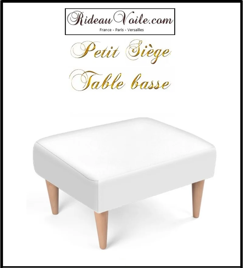Repose-pieds et petite table basse tissu velours ignifugé motif imprimé